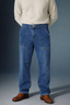 UNISEX STRAIGHT BAGGY DENIM PANTS-1382