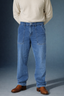 UNISEX STRAIGHT BAGGY DENIM PANTS-1381