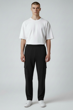 ROYAL BLACK RELAXED FIT CARGO TROUSER