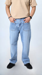 UNISEX STRAIGHT BAGGY DENIM PANTS-1280