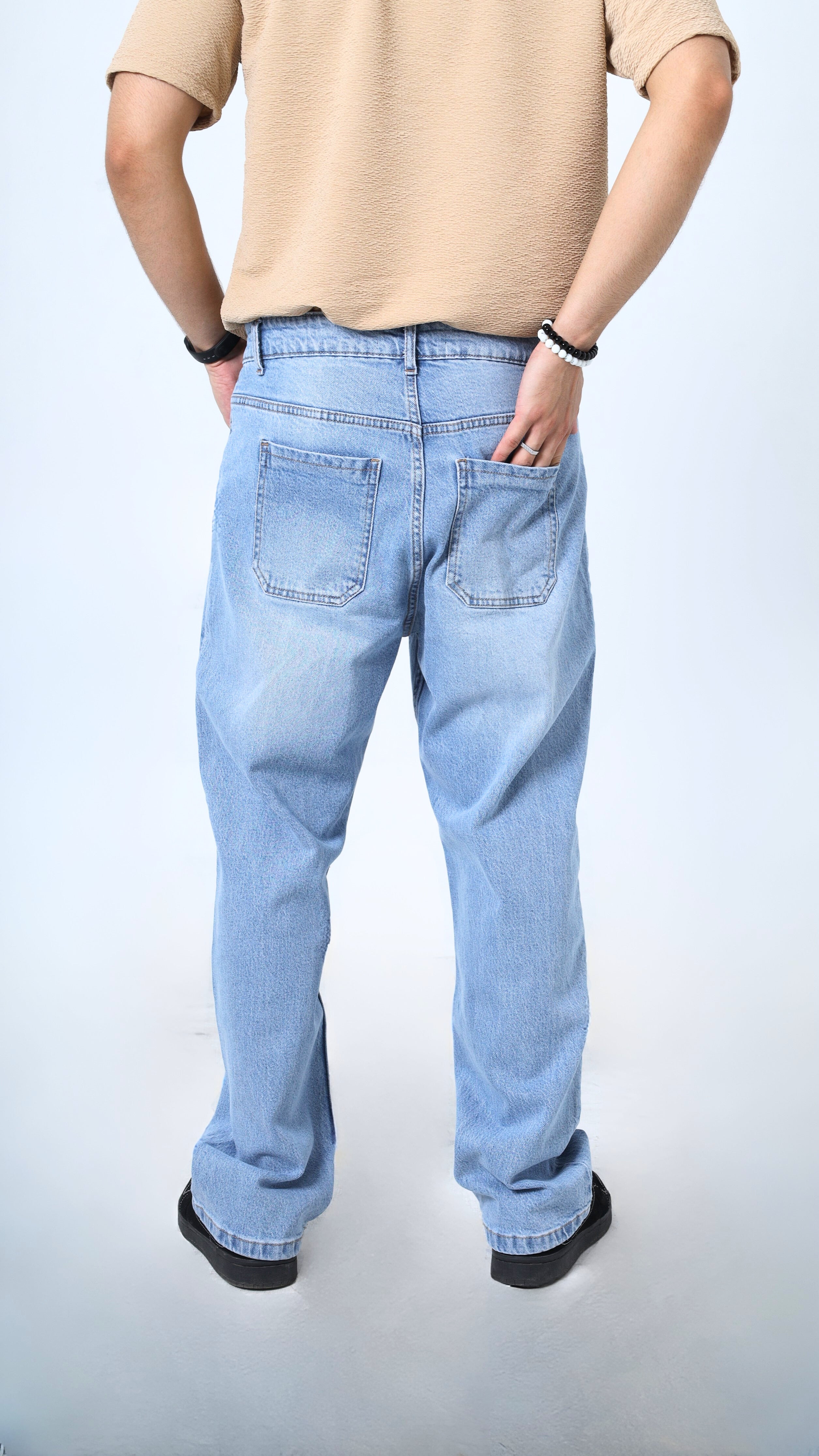 UNISEX STRAIGHT BAGGY DENIM PANTS-1280