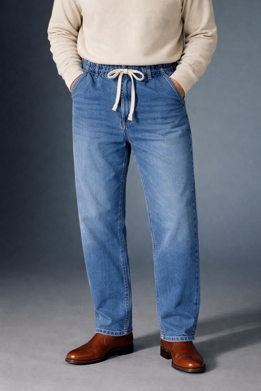 UNISEX CAROT FIT DENIM PANTS-1111
