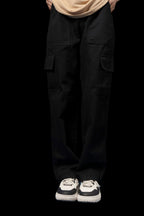 UNISEX BLACK BAGGY CARGO PANTS