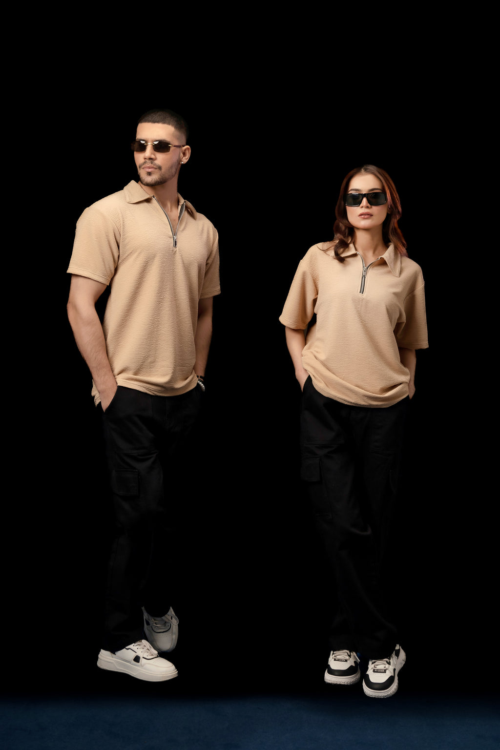 UNISEX BLACK BAGGY CARGO PANTS