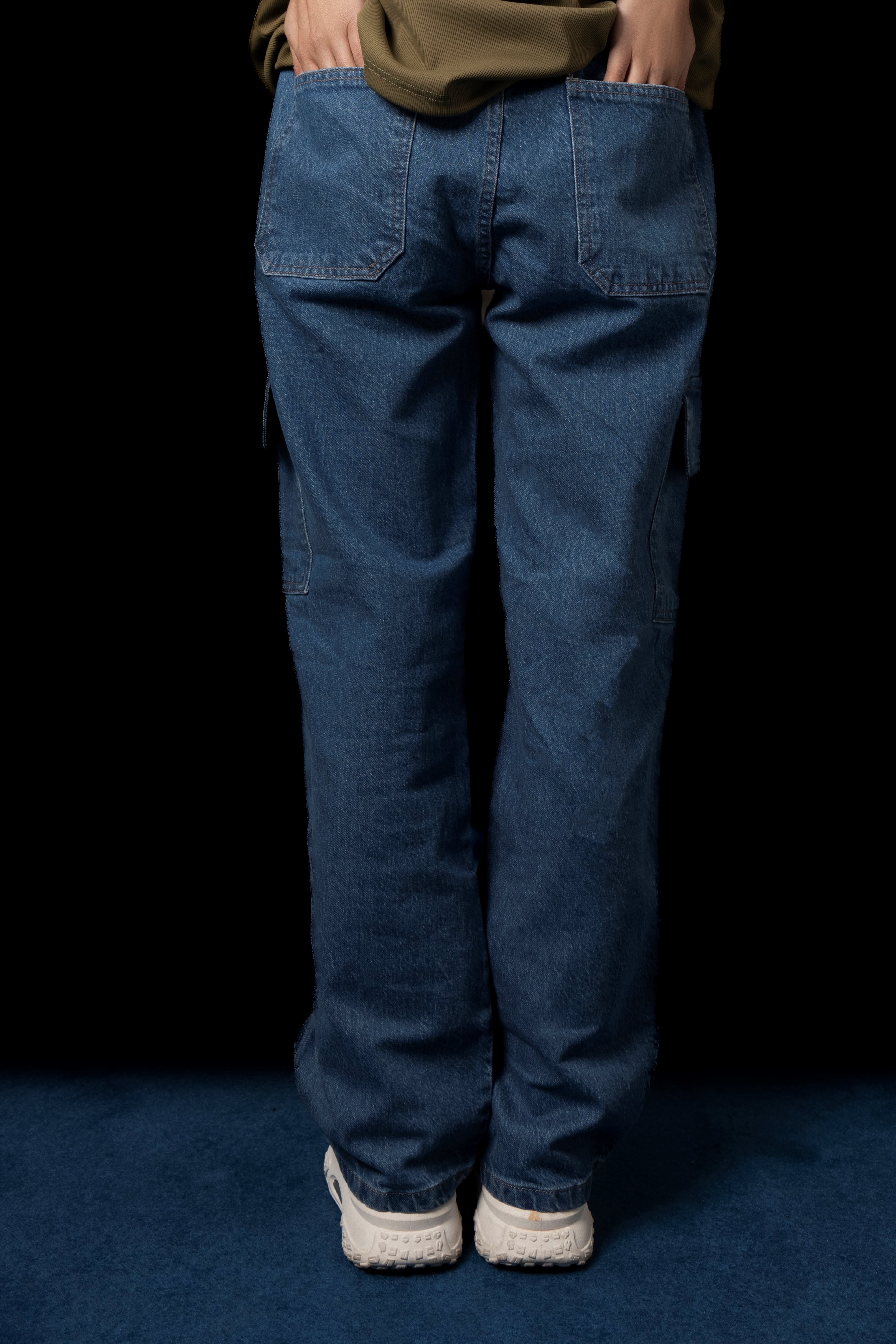 UNISEX BLUE BAGGY CARGO PANTS