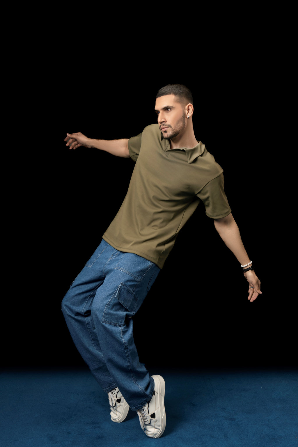 UNISEX BLUE BAGGY CARGO PANTS