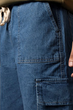 UNISEX BLUE BAGGY CARGO PANTS