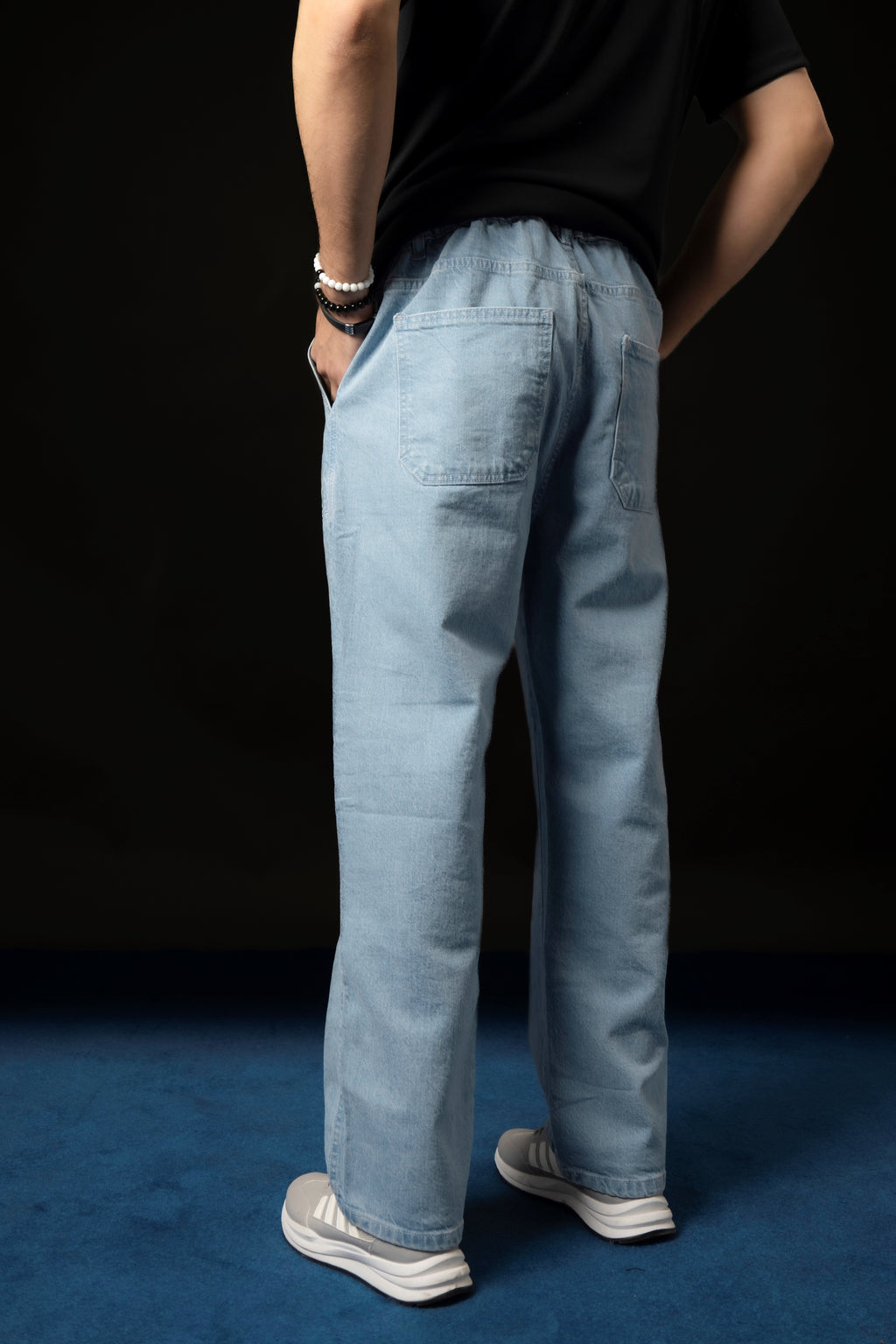 UNISEX LIGHT BLUE BAGGY DENIM PANTS
