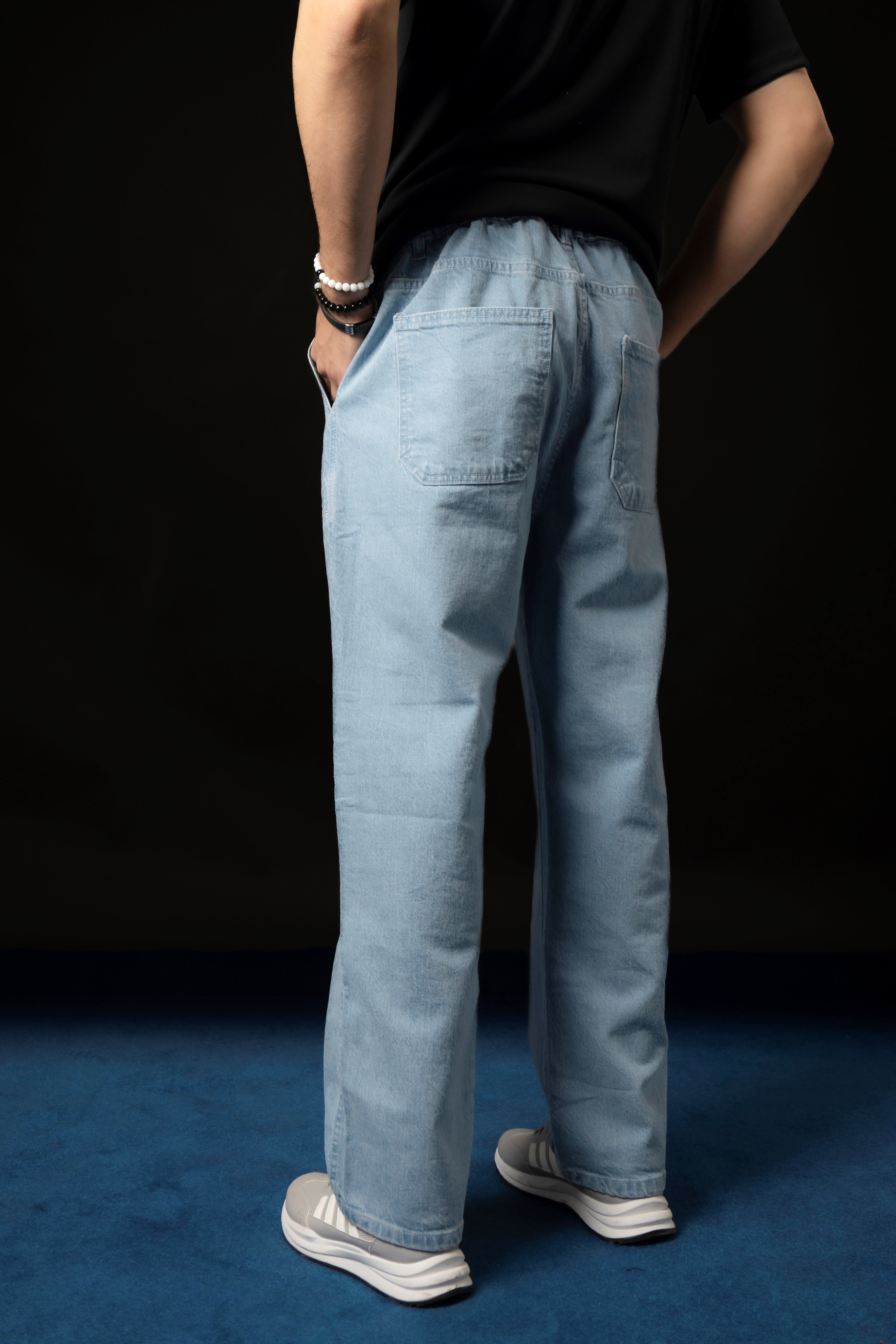 UNISEX LIGHT BLUE BAGGY DENIM PANTS