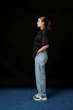 UNISEX LIGHT BLUE BAGGY DENIM PANTS