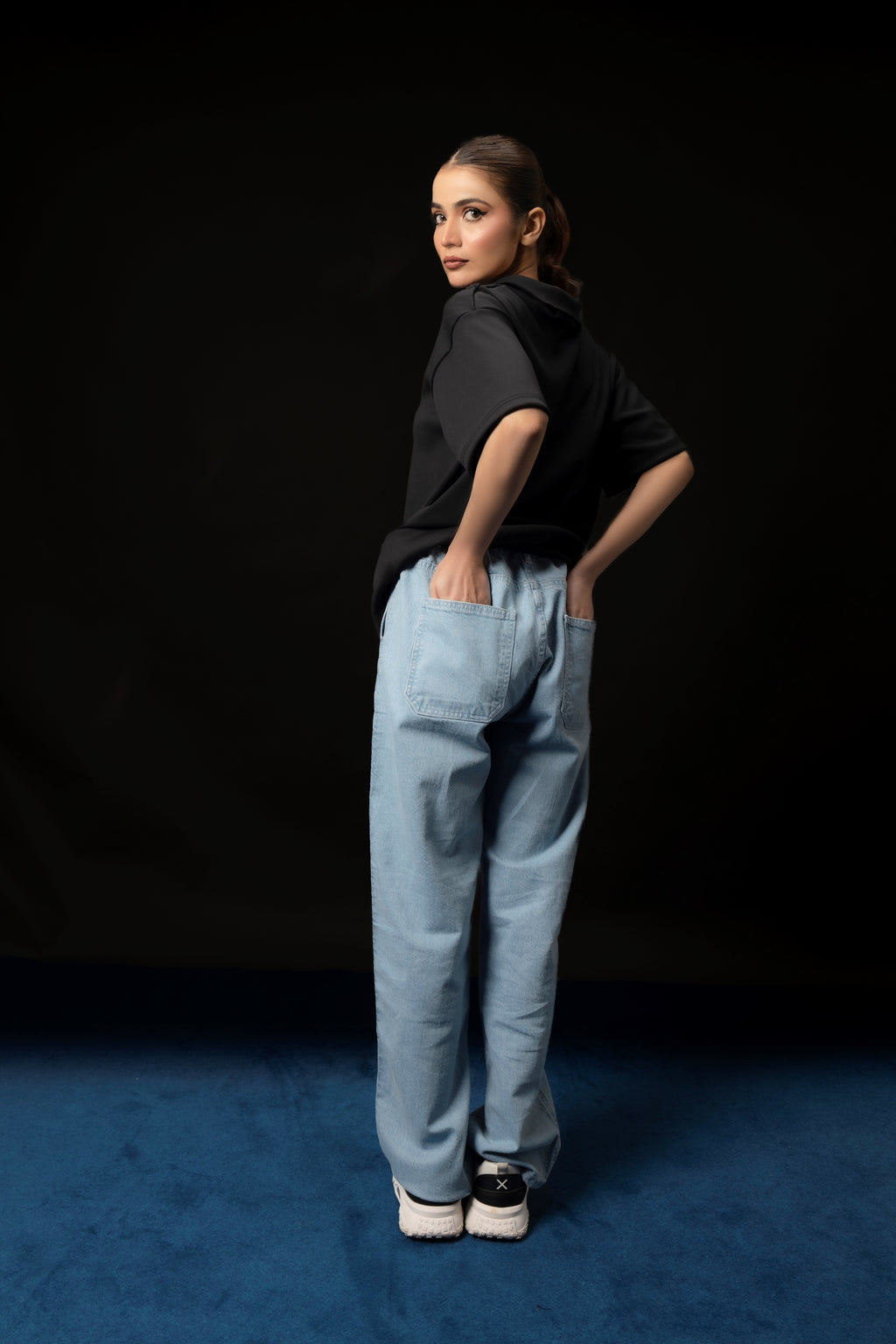 UNISEX LIGHT BLUE BAGGY DENIM PANTS