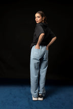 UNISEX LIGHT BLUE BAGGY DENIM PANTS