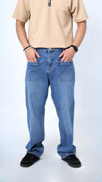 UNISEX STRAIGHT BAGGY DENIM PANTS-1281