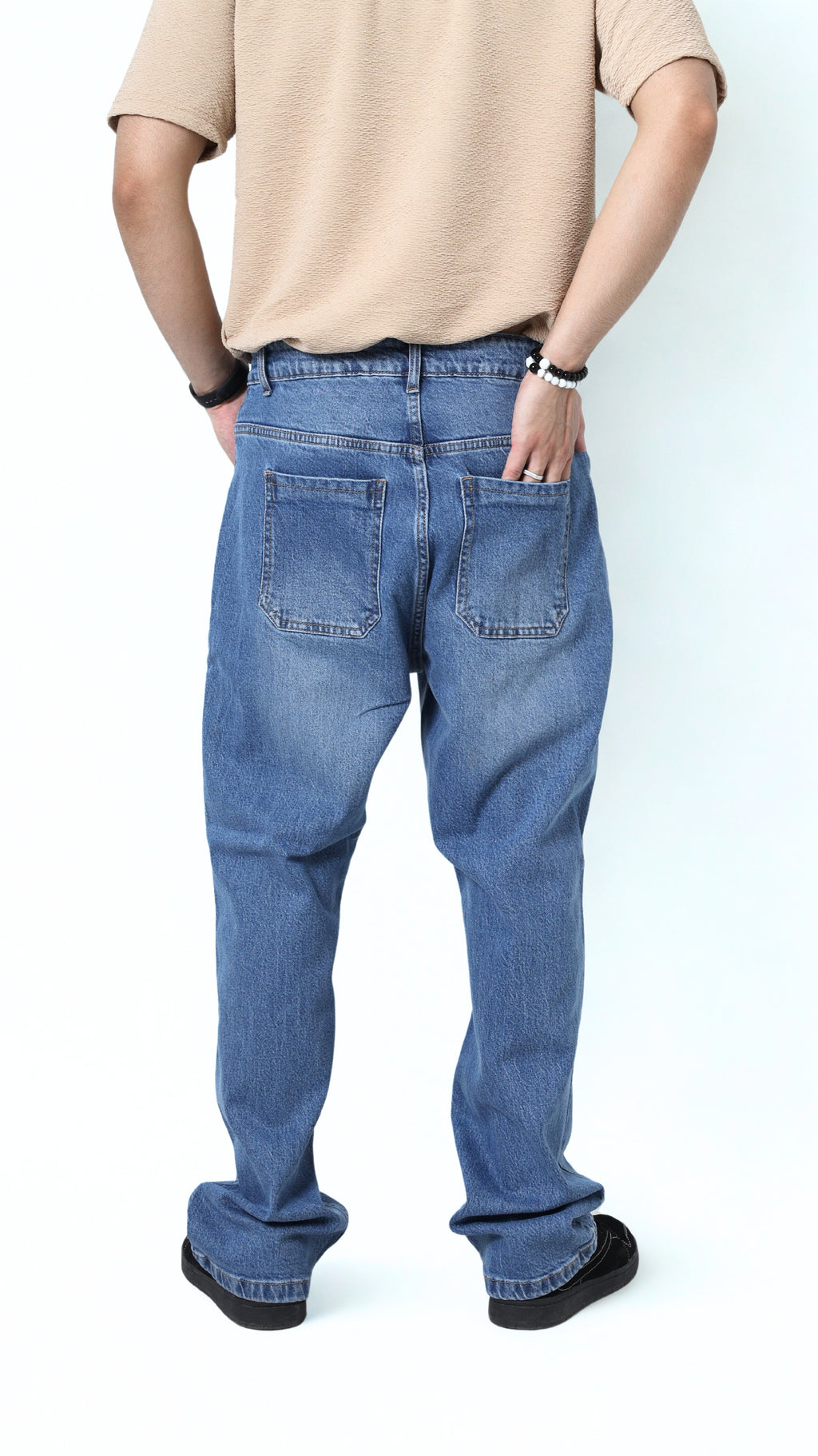 UNISEX STRAIGHT BAGGY DENIM PANTS-1281