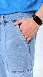 UNISEX STRAIGHT BAGGY DENIM PANTS-1380