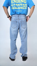 UNISEX STRAIGHT BAGGY DENIM PANTS-1380