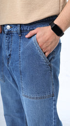 UNISEX STRAIGHT BAGGY DENIM PANTS-1381