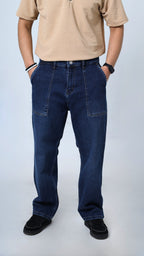 UNISEX STRAIGHT BAGGY DENIM PANTS-1382