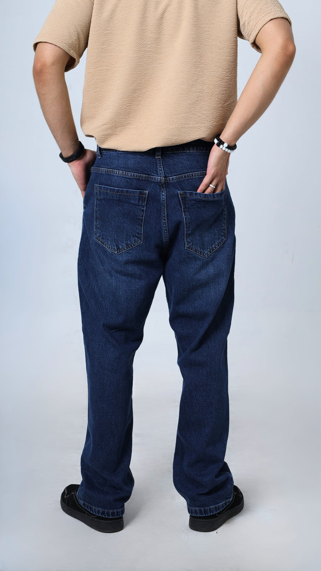 UNISEX STRAIGHT BAGGY DENIM PANTS-1382