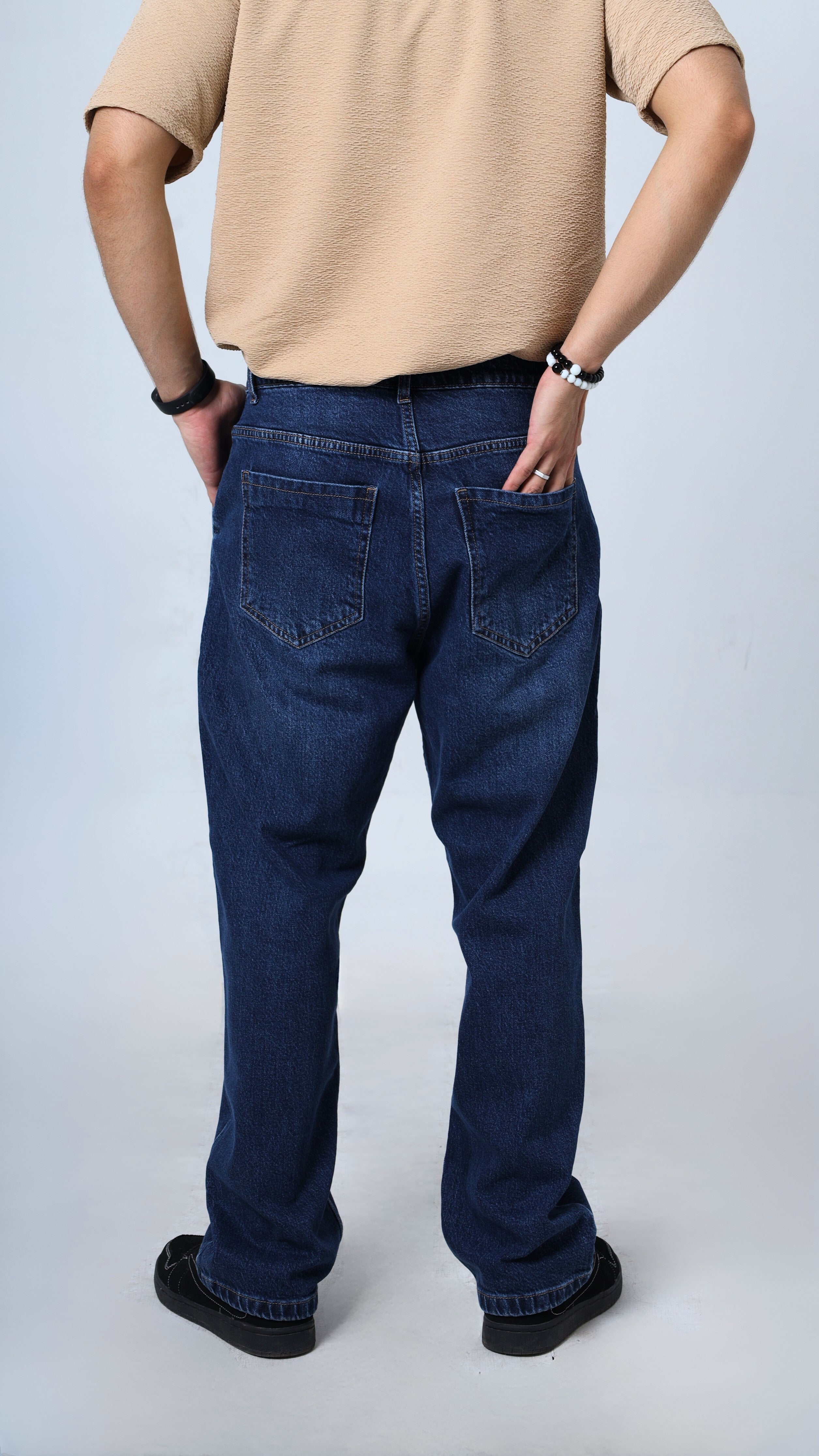 UNISEX STRAIGHT BAGGY DENIM PANTS-1382