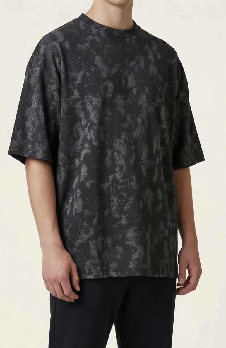 Zaat Heavyweight Textured Abstract Pattern T-Shirt-77