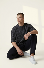 Zaat Heavyweight Textured Abstract Pattern T-Shirt-77