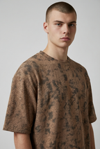 Zaat Heavyweight Textured Abstract Pattern T-Shirt-78