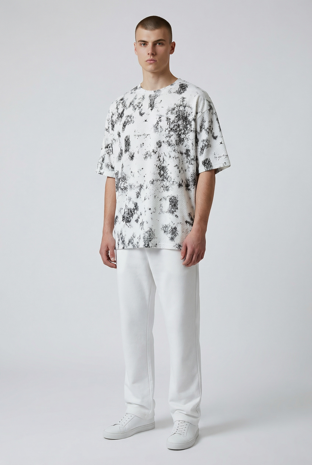 Zaat Heavyweight Textured Abstract Pattern T-Shirt-79