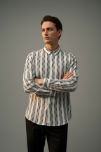 DOUBLE TEXTURED RELAX FIT BUTTON DOWN SHIRT - WH34