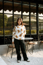 Imported Royal Sherpa Sheep Skin Embroidered Signature Baggy Hoodie🔥