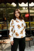 Imported Royal Sherpa Sheep Skin Embroidered Signature Baggy Hoodie🔥