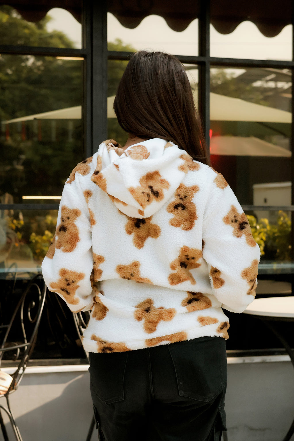 Imported Royal Sherpa Sheep Skin Embroidered Signature Baggy Hoodie🔥