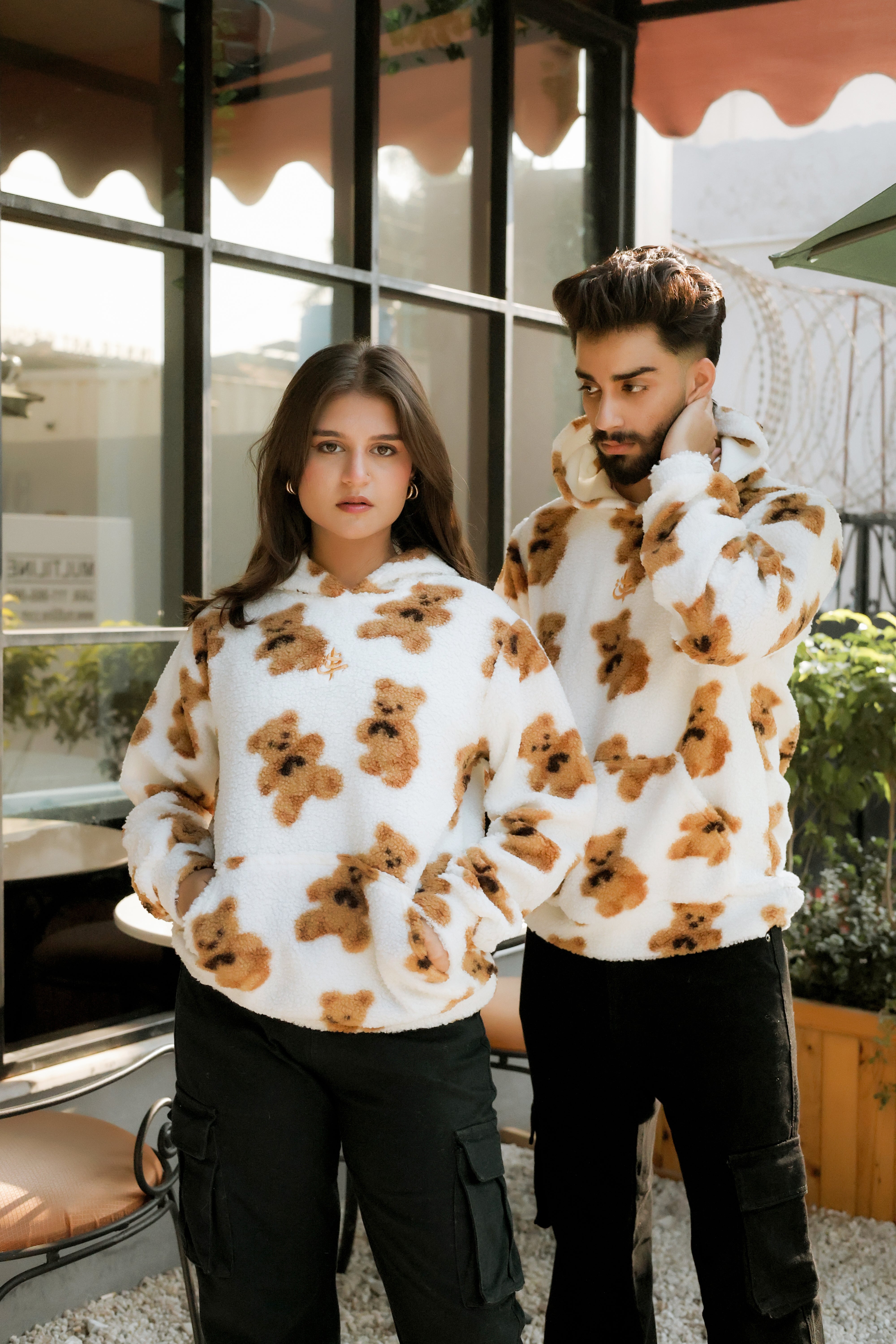 Imported Royal Sherpa Sheep Skin Embroidered Signature Baggy Hoodie🔥 Main image