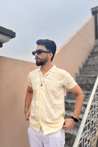 Boxy Textured Button Down Shirt