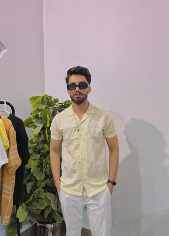 Boxy Textured Button Down Shirt