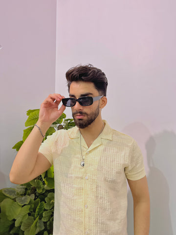 Boxy Textured Button Down Shirt