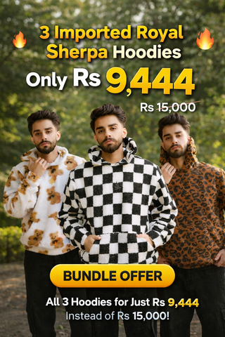 PACK OF 3 IMPORTED ROYAL SHERPA EMBROIDED HOODIES