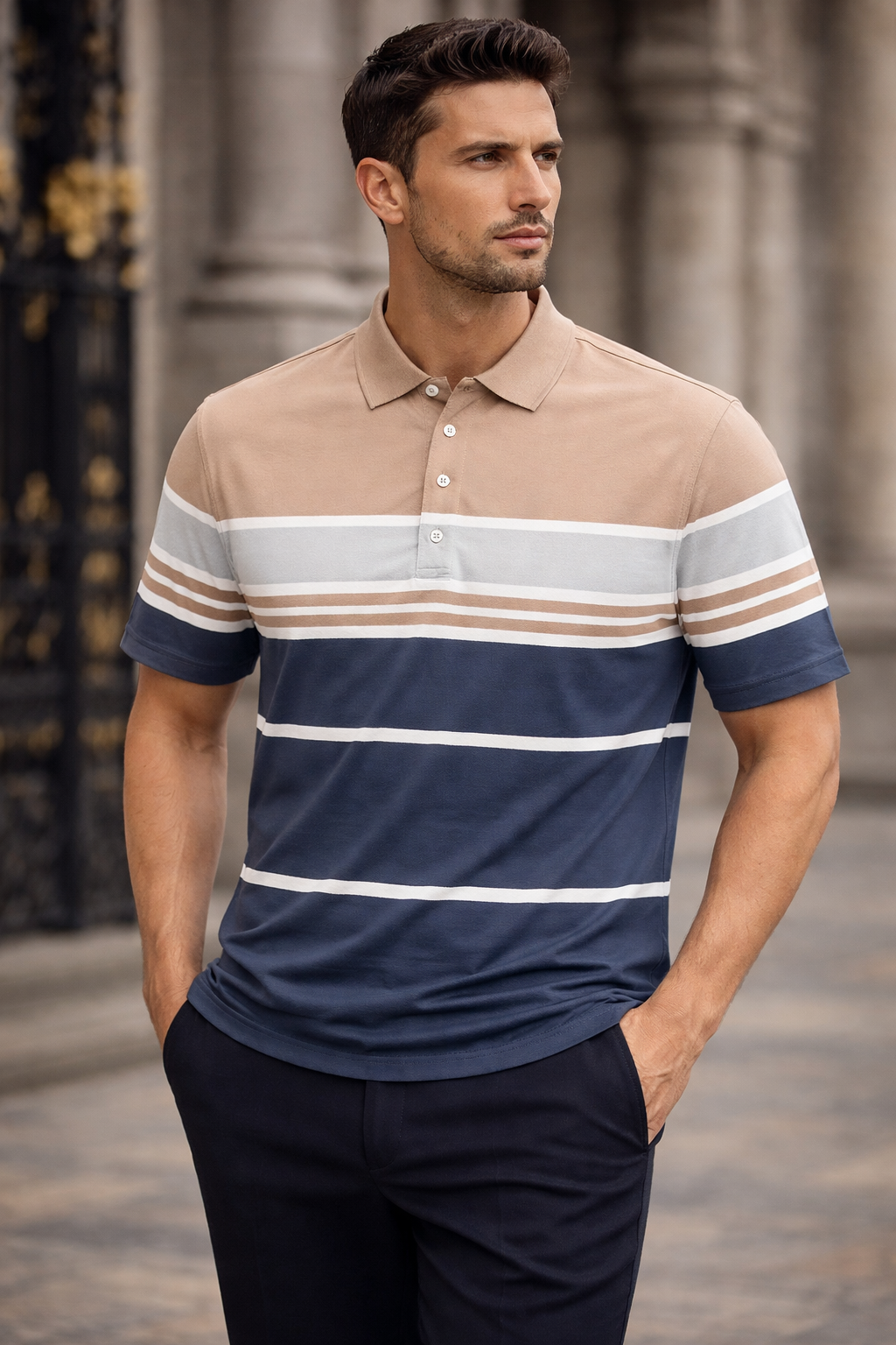 Zaat Unisex Textured Imported Polo Shirt Main image
