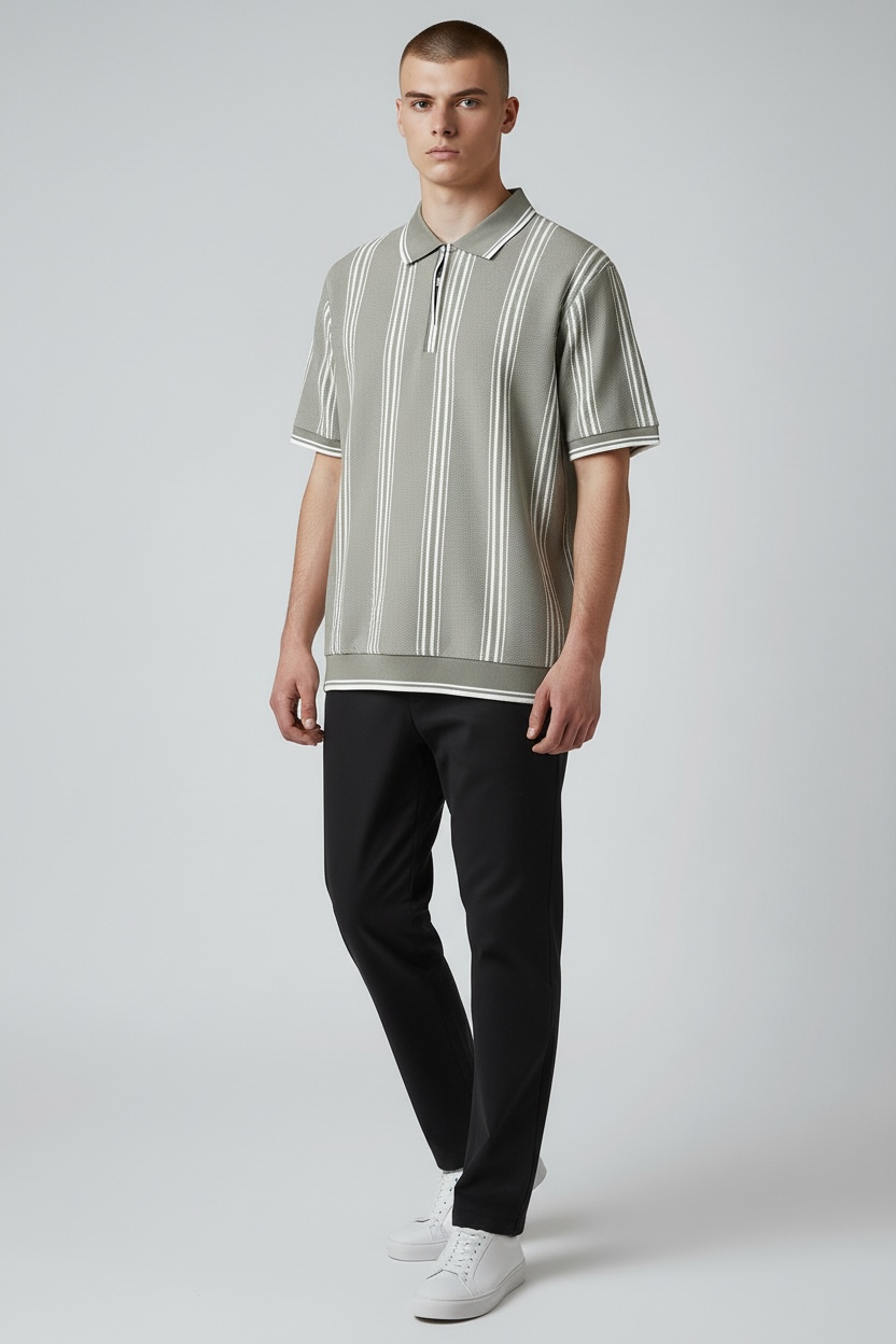 Zaat Unisex textured Knitted Polo Shirt- GH21