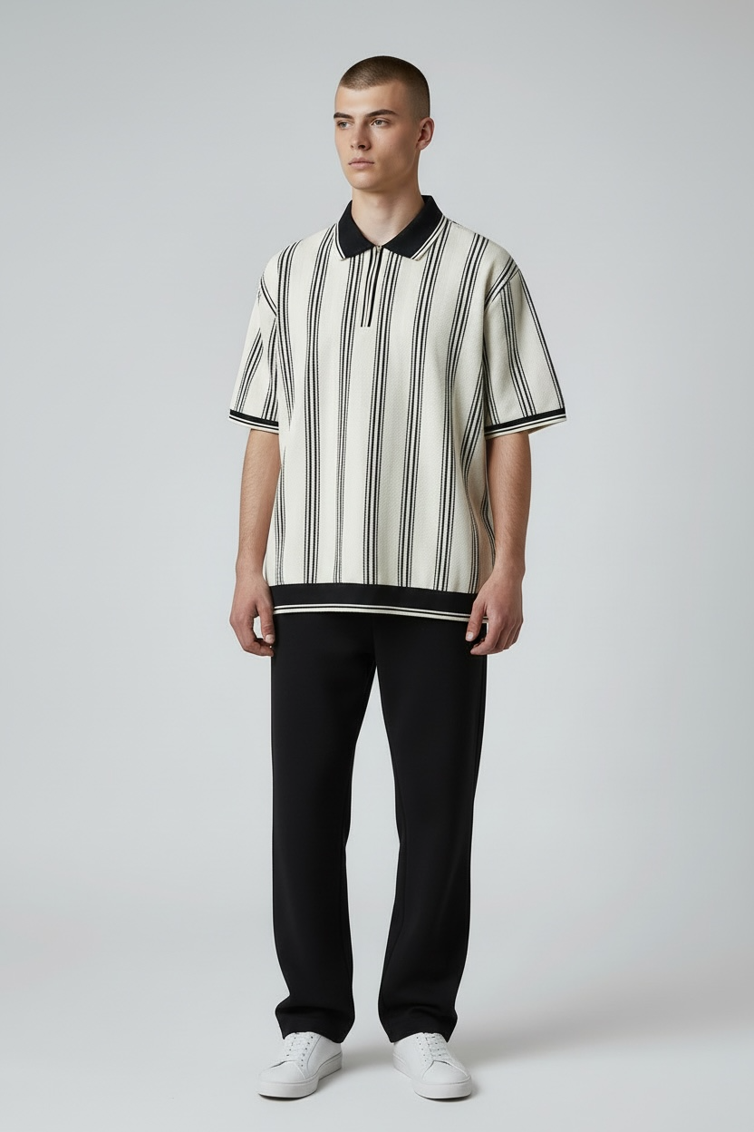 Zaat Unisex textured Knitted Polo Shirt- WH21