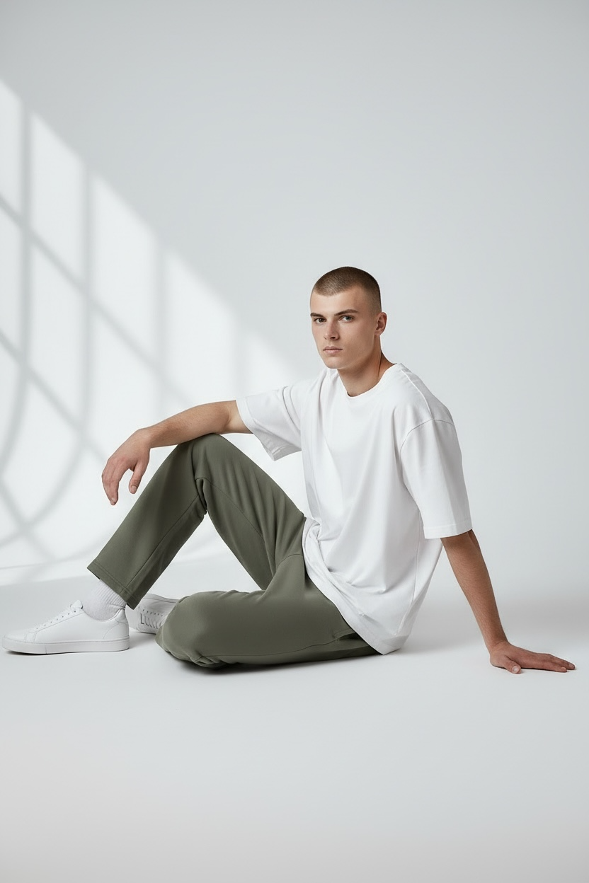 SOPHISTICATED GREEN RELAXED FIT TROUSER