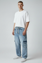 PREMIUM CARGO BAGGY FIT DENIM PANTS-2010
