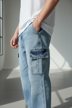 PREMIUM CARGO BAGGY FIT DENIM PANTS-2010