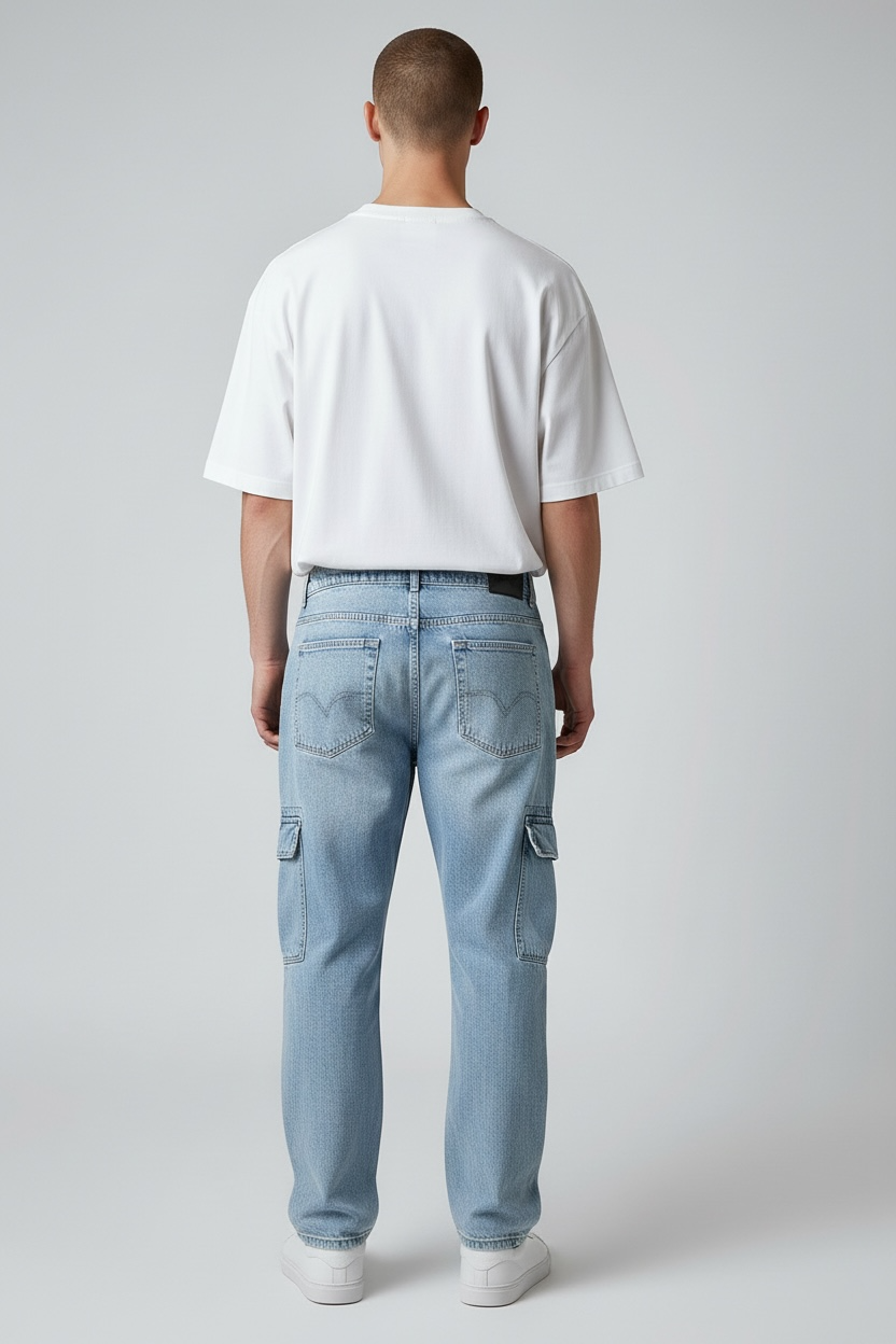 PREMIUM CARGO BAGGY FIT DENIM PANTS-2010