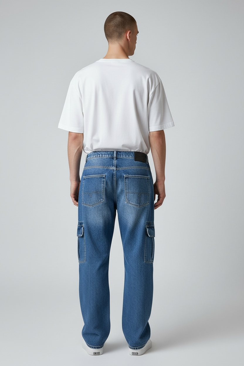 PREMIUM CARGO BAGGY FIT DENIM PANTS-2011